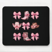 Coquette Nk Bow Cowgirl Boots And Hats Mousepad (Vorne)