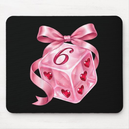 Coquette Nk Dice Bow Hearts 6 7 Preppy Valentine Y Mousepad (Vorne)