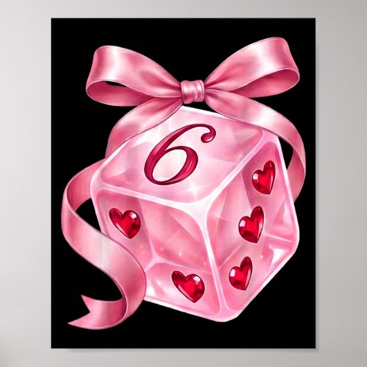 Coquette Nk Dice Bow Hearts 6 7 Preppy Valentine Y Poster (Vorne)