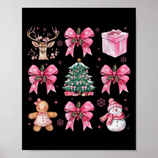 Coquette Nk Weihnachtsbaum Santa Gingerbread Weihn Poster (Vorne)
