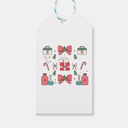 Coquette Nurse Bow Custom Nurse Weihnachten Weihna Geschenkanhänger (Vorderseite)