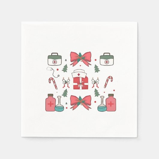 Coquette Nurse Bow Custom Nurse Weihnachten Weihna Serviette (Vorderseite)