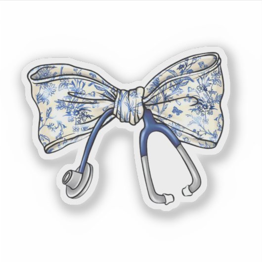 Coquette Nurse Stethoscope Bow Aufkleber (Vorderseite)