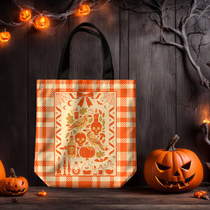Coquette Orange Folk Kariert Tasche