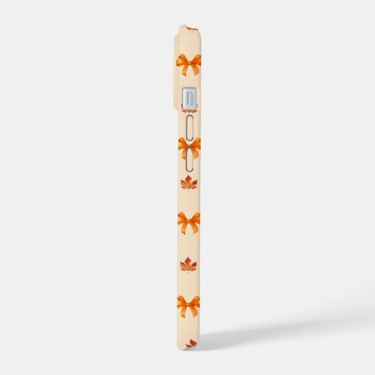 Coquette Orange Herbstbögen und Blätter iPhone 15 Hülle (Linke Seite)