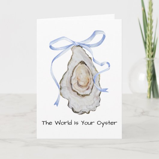 Coquette Oyster Wasserfarbe Dankeskarte (Vorderseite)