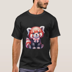 Coquette Panda Bow Simple Pink Niedlich Girl Graph T-Shirt