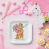Coquette Paper-Teller für den Golden Retriever Pappteller (Party)