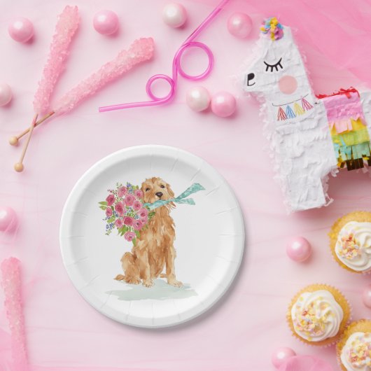 Coquette Paper-Teller für den Golden Retriever Pappteller (Party)
