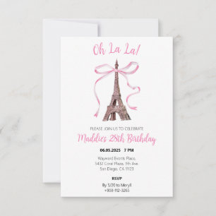 Coquette Paris Birthday Invites Dankeskarte