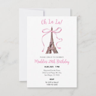 Coquette Paris Birthday Invites Dankeskarte
