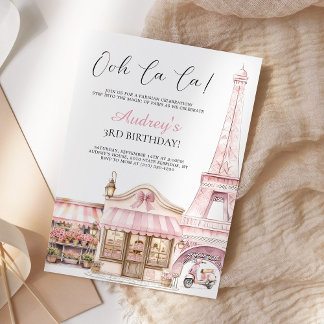 Coquette Paris Französisches Pariser Café Geburtst Einladung