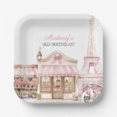 Coquette Paris Französisches Pariser Café Geburtst Pappteller (Vorderseite)