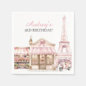 Coquette Paris Französisches Pariser Café Geburtst Serviette (Vorderseite)