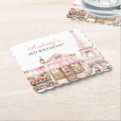 Coquette Paris Französisches Pariser Café Geburtst Untersetzer (angewinkelt)