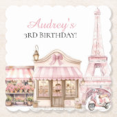 Coquette Paris Französisches Pariser Café Geburtst Untersetzer (Vorderseite)