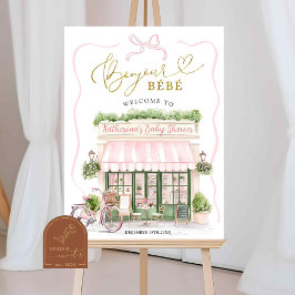 Coquette Pariser Café Französisch Rosa Willkommens Poster