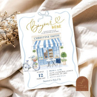 Coquette Parisian café French Blue Baby Shower