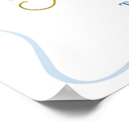 Coquette Parisian café French Blue Favors Poster (Ecke)