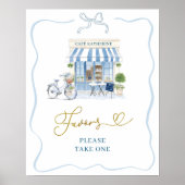 Coquette Parisian café French Blue Favors Poster (Vorne)