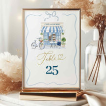 Coquette Parisian café French Blue Tischnummer