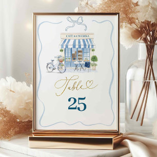 Coquette Parisian café French Blue Tischnummer
