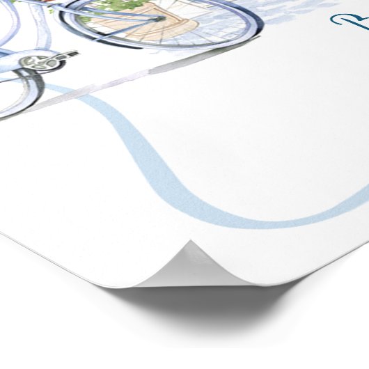 Coquette Parisian café French Blue Welcome Sign Poster (Ecke)