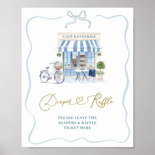 Coquette Parisian café French Diaper Raffle Poster (Vorne)