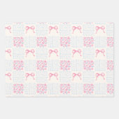 Coquette Pastel Blue Cute Wrapping Paper Geschenkpapier Set (Vorderseite 3)