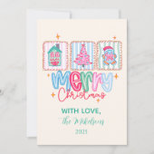 Coquette Pastel Christmas Feiertagskarte (Vorderseite)