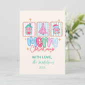 Coquette Pastel Christmas Feiertagskarte (Stehend Vorderseite)