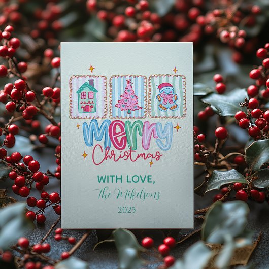 Coquette Pastel Christmas Feiertagskarte