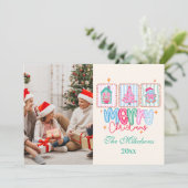 Coquette Pastel Christmas Feiertagskarte (Stehend Vorderseite)