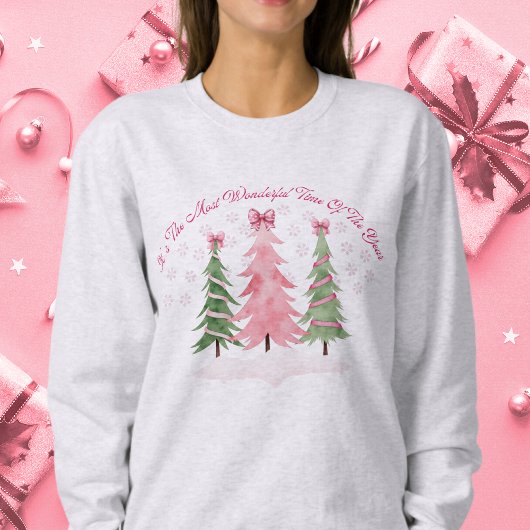 Coquette Pastel Christmas Tree Sweatshirt