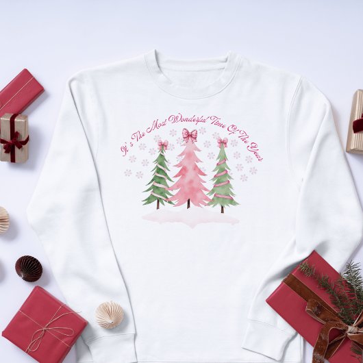 Coquette Pastel Christmas Tree Sweatshirt