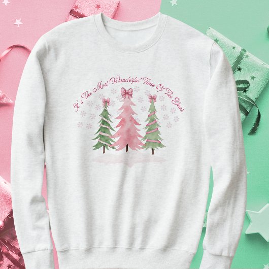 Coquette Pastel Christmas Tree Sweatshirt