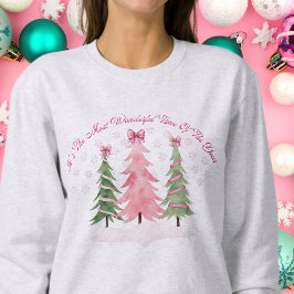 Coquette Pastel Christmas Tree Sweatshirt