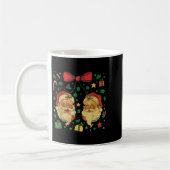 Coquette Patchwork Santa Claus Retro Christmas Fun Kaffeetasse (Links)