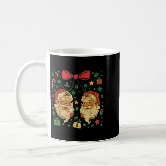 Coquette Patchwork Santa Claus Retro Christmas Fun Kaffeetasse (Links)