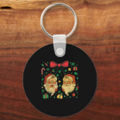 Coquette Patchwork Santa Claus Retro Christmas Fun Schlüsselanhänger (Vorderseite)