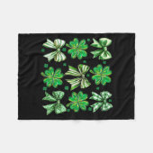 Coquette Patrick's Day Bow,shamrock Lucky Bow Funn Fleecedecke (Vorderseite (Horizontal))