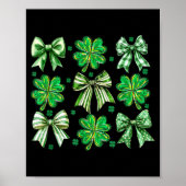 Coquette Patrick's Day Bow,shamrock Lucky Bow Funn Poster (Vorne)