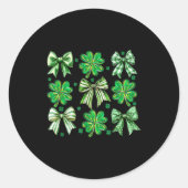 Coquette Patrick's Day Bow,shamrock Lucky Bow Funn Runder Aufkleber (Vorderseite)