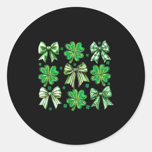 Coquette Patrick's Day Bow,shamrock Lucky Bow Funn Runder Aufkleber (Vorderseite)