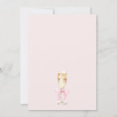 Coquette Pearls and Prosecco Bridal Shower Einladung (Rückseite)