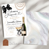 Coquette Pearls Black Bow und Prosecco Einladung