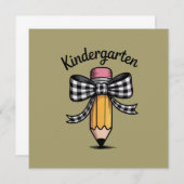 Coquette Pencil Bow Kindergarten Lehrerschule Einladung (Vorne/Hinten)
