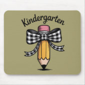Coquette Pencil Bow Kindergarten Lehrerschule Mousepad (Vorne)