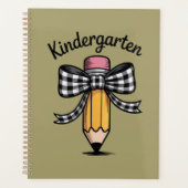 Coquette Pencil Bow Kindergarten Lehrerschule Planer (Vorderseite)