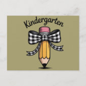 Coquette Pencil Bow Kindergarten Lehrerschule Postkarte (Vorderseite)